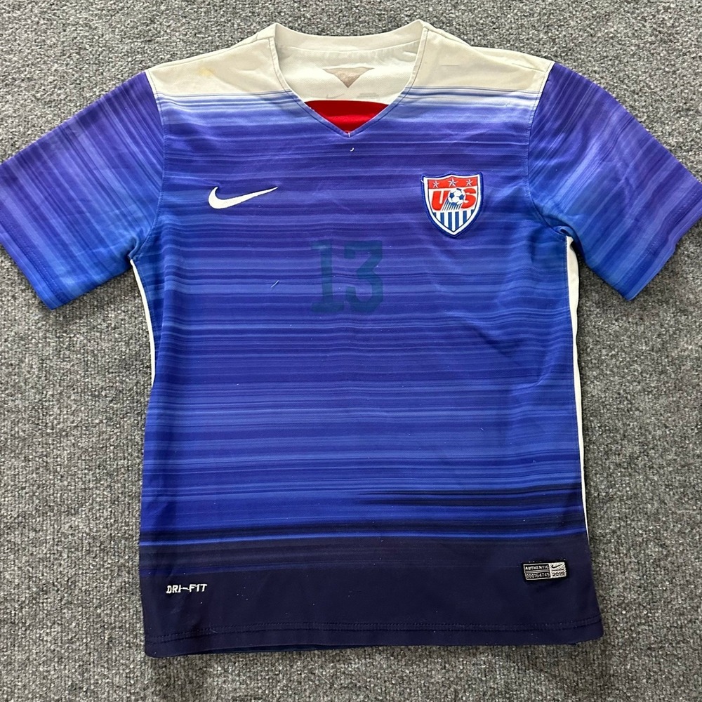 Nike Soccer Jersey Womens Size S Alex Morgan 13 USWNT Blue Gradient Dri-Fit